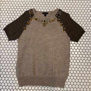 Beautiful J. Crew Jeweled Short Sleeve Sweater